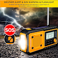 Miniatyrbild 4 av 7: Handvev Solar Radio Handhållen Nödradio Uppladdningsbar power 4000mAh Handvev FM/AM/WB Radio Vädervarning Inbyggt SOS-larm