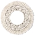 Miniatyrbillede 1 af 6: Rundt Macrame Vægtæppe Vævet Bomuld Boheme Geometrisk Vægdekoration Stue Soveværelse Indretning (A)