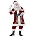 Miniatyrbild 2 av 3: Deluxe jultomtedräkt för män 8 delar juldräkt för vuxna jultomtekostym julfest Cosplay，X-Large