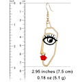 Miniatyrbild 2 av 6: Kvinnors ansikte Statement Dangle Drop örhängen