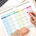 Miniatyrbild 2 av 6: Väggkalender 2024, januari 2024-decomber 2024, 10" x 13", markerade helgdagar, planeringskalender, tjockt papper