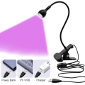 Pikkukuva 2 / 7: Led Ultraviolettivalot Klipsikiinnitteinen Joustava Metalliputki UV-lamppu USB Mini UV-geelikovetusvalo Pöytälamppu Kynsikuivain DIY-kynsitaiteeseen