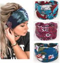 Boho 3-pack breda elastiska hårband för kvinnor och flickor (3-pack)
