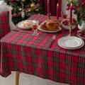 Jul och nyår Röd Duk Vardagsrumsdekoration Tebord Duk Bordsdyna Rektangulär duk 140 * 180cm