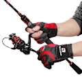 Miniatyrbillede 2 af 5: Herre Pro Climate Fiske Neopren Handsker & Gummi Greb Foldbar Finger/sort-M