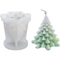 Miniatyrbillede 1 af 5: 3D Juletræslysform, Silikoneforme til Lysfremstilling, Udsøgt 3D Fyrretræsform til Håndlavet DIY Duftlys