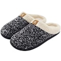 Pikkukuva 1 / 5: Miesten Tohvelit Memory Foam Mukavat Pehmeät Pehmovuoratut Slip On Sisä- ja Ulkokäyttöön, Kotiin (Musta ja Valkoinen, 9-10)