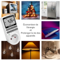 Miniatyrbillede 6 af 6: Elektrisk og Digital Stikkontakt Timer, Digital Stikkontakt Timer med Tyverisikringsfunktion og Stort LCD Display, Spar Strøm (Pakke med 2)