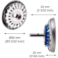 Miniatyrbild 5 av 5: Diskbänksplugg 1st Diskbänkssilpropp Rostfri diskbänkssilpropp Diskbänk