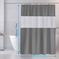 Miniatyrbillede 5 af 7: Bruseforhæng 200x180cm Badeforhæng Polyester og EVA Semi-Transparent Vandtæt Anti-skimmel til Badeværelse - Grå