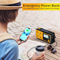 Miniatyrbild 5 av 7: Handvev Solar Radio Handhållen Nödradio Uppladdningsbar power 4000mAh Handvev FM/AM/WB Radio Vädervarning Inbyggt SOS-larm