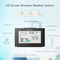 Miniatyrbild 2 av 5: Väderstation, 5” LED Bred Sensor Digital Termometer Hygrometer, Väderklocka Alarm, Trådlös Inomhus Utomhus Hygrometer Termometer med Snooze-funktion