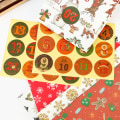 Miniatyrbilde 2 av 7: Julegavepose Julestickers 24 Sett Julegodteri Papirpose Emballasjepose 24 Julepapirposer + 24 Julestickers Sett 1