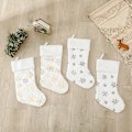 Miniatyrbillede 6 af 6: 1 stk. Gylden Snefnug Plys Julesokker Gavepose Juledekorationer Julevedhæng