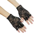 Spets fingerlösa handskar Gothic Wrist Bröllopsfest handskar 1 par, svart, M
