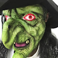 Miniatyrbild 3 av 5: Gammal kvinna häxa mask Halloween skrämmande kostym skrämmande part cosplay dekoration tillbehör
