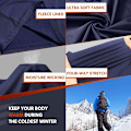 Miniatyrbild 3 av 4: Thermal Set Vinter Jaktutrustning Sport Long Johns Base Layer Low Top Mellanvikt (Marinblå, Medium)