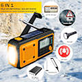 Miniatyrbild 2 av 7: Handvev Solar Radio Handhållen Nödradio Uppladdningsbar power 4000mAh Handvev FM/AM/WB Radio Vädervarning Inbyggt SOS-larm