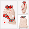 Miniatyrbilde 4 av 6: 2 stk. nye juledekorative rutete applikerte broderte store stoffposer barnas julegaveposer godteposer
