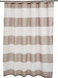 Tryckt duschdraperi 180 x 200 cm Taupe-randigt