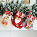 Miniatyrbillede 1 af 5: Julesokker med klokker Små julesokker Linned tegneseriesokker Dekorativ slikpose Gavepose