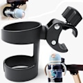 Miniatyrbild 1 av 6: 360 Justerbar barnvagnsvattenkoppshållare Paraplyhållare för barnflaskor Baby- och småbarnsrullstol Dricksvattenkoppar Fäste Montering Stativ