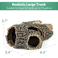 Miniatyrbillede 2 af 7: Harpiks Hul Træstamme Medium/Stor Betta Log Akvarium Dekorationer Ornament Fiskehus Hule Træhus Indretning til Akvarium