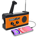 Miniatyrbild 1 av 3: Bärbar handvevradio Bärbar solarhandvevradio Nödhandvevradio (orange)