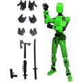 Miniatyrbild 1 av 7: T13 Action Figure, Titan 13 Action Figure, Robot Action Figure, 3D Printed Action[HK] green