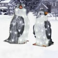 Miniatyrbilde 4 av 6: 3 stk. Julepingvin Akryl 50 LED Lysende Utendørs Figur Dekor (Liten)