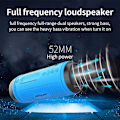 Pikkukuva 3 / 4: Kannettava ulkokäyttöön tarkoitettu Bluetooth-kaiutin, langaton, vedenpitävä, taskulamppu, FM Aux -musiikkisubwoofer - Sininen