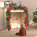 Miniatyrbilde 7 av 7: Julelys - 2,7 meter Kunstig Jule Rotting Blomster, Juledekorasjoner, Julekrans med Ferdigmonterte Batterier (Batterier Ikke Inkludert)