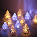 Miniatyrbilde 5 av 5: Pakke med 24 stk., varmt lys krystall juledekorasjonslampe, innendørs LED liten nattlampe, bryllupsrom, romantisk atmosfære, ins dekorasjon