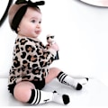 Miniatyrbillede 3 af 5: Spædbarn Baby Pige Dreng Rundhals Sweatshirt Pullover Sweater Langærmet Skjorte Bluse Toppe Varmt Efterår Vinter Tøj Leopard Print Sweatshirt