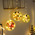 Miniatyrbillede 4 af 5: 5-delt kobbertrådslampe, gardinlampe, julelampe, farverig maleri, hængelampe, vinduesudstilling, snemand dekorativ lampe