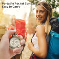 Pikkukuva 5 / 6: Kompassi, metallinen retkeilykompassi, taskukompassi, vedenpitävä kannettava lasten kompassi, matkailuun, patikointiin, tutkimusretkiin