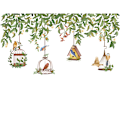 Miniatyrbild 1 av 5: Blomma Vinträd Gren Väggdekaler med fågelbur, färgglada fåglar Gröna växter Väggdekaler, Blommor Flygande fåglar DIY väggmålning konst för sovrum, vardagsrum