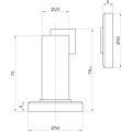 Miniatyrbilde 6 av 6: Magnetisk dørstopper MS010 i rustfritt stål-look Dørstopper med gulv- og veggmonteringsmateriale, ø: 5cm, h: 8.4cm