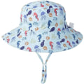 Miniatyrbilde 1 av 5: Baby Solhatt UV Beskyttelse UPF 50+ Sommer Strandhatt Pustende Hurtigtørkende Bøttehatt Bred Skygge Justerbar Hakestropp Nakkebeskyttelse Lue (6-24 måneder) #4