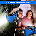 Pikkukuva 5 / 7: Käsikäyttöinen hätäradio, aurinkovoimalla toimiva kannettava monitoiminen ulkoiluradio 2000 mAh:n teholla/LED-taskulampulla/SOS-hälytyksellä (sininen)