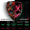 Miniatyrbilde 4 av 7: Halloween Skummel Maske Cosplay LED Kostymemaske EL Wire Lysende for Halloween Festival Party