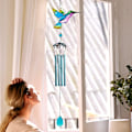 Miniatyrbild 4 av 5: Hummingbird Wind Chime, Utomhus-/Inomhusdekor Wind Chime, Glasfärg Mobil Romantisk Wind Chime, Uteplats, Balkong, Trädgårdsdekoration, Realistisk Hummingbird D