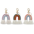 Miniatyrbild 5 av 5: Handvävd tofs Rainbow Key Chain Bag Charm Plånbok Handväska Hänge Dekorationer (lila + färg)