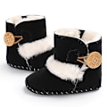 Miniatyrbild 3 av 6: Nyfödda baby Flickor Snö Vinterstövlar Toddler Mjuk sula Vinter Varm Spjälsäng Booties Skor (6-12 månader, svarta)