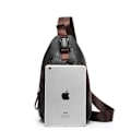 Miniatyrbillede 2 af 6: 1 stk. PU Læder Herre Brysttaske Mode Trend Skuldertaske Crossbody Taske Hængetaske Cykelrygsæk (Sort+Brun)