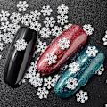 Miniatyrbild 5 av 6: 3 set Snowflake nagelglitter juldekorationer vit