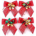 Miniatyrbild 1 av 3: Christmas rosetter klockor 8cm skotsk rosett Jul säckväv rosett Julgransdekorationer Julgransprydnad