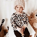 Miniatyrbillede 4 af 5: Spædbarn Baby Pige Dreng Rundhals Sweatshirt Pullover Sweater Langærmet Skjorte Bluse Toppe Varmt Efterår Vinter Tøj Leopard Print Sweatshirt