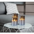 Miniatyrbilde 4 av 6: Glass Batteridrevne LED Flammeløse Lys med Fjernkontroll og Timer, Ekte Vokslys Varm Farge Flakkende Lys for Festival Bryllup Hjemmefest Dekor