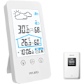 Miniatyrbillede 1 af 6: Trådløs vejrstation med udendørs sensor, indendørs udendørs hygrometer termometer, farve LCD-display, med kalender, vejrudsigt, ℃/℉ kan skiftes